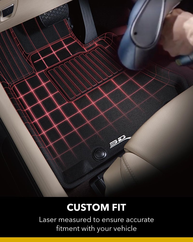3D MAXpider Custom Fit Kagu Floor Mat (Black) Compatible with Ford Mustang 2015-2026 (2 Eyelets) - Front Row - Image 4